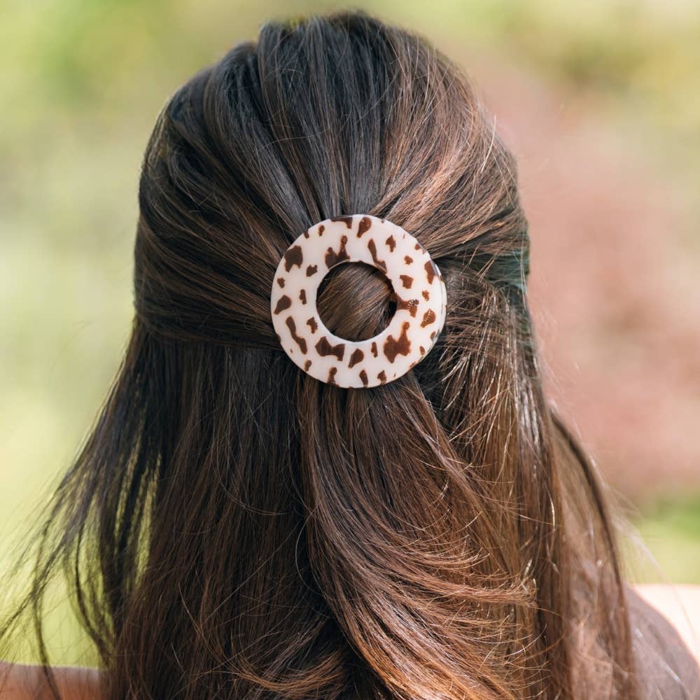 TELETIES - Blonde Tortoise | Medium | Flat Circle Hair Clip TELETIES