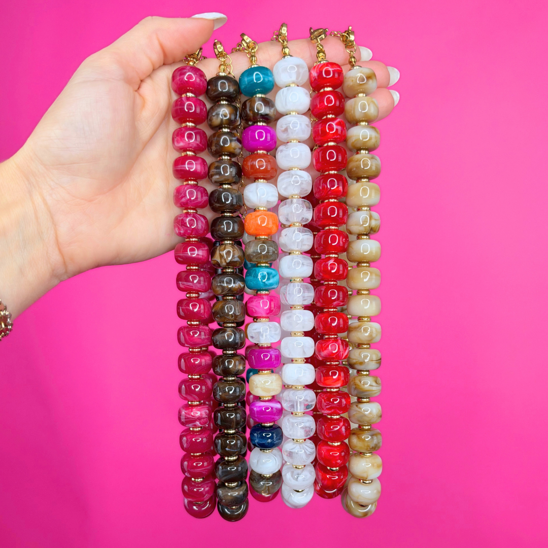 Taylor Shaye Designs - Jasmine Beaded Necklace: Tan Taylor Shaye Designs