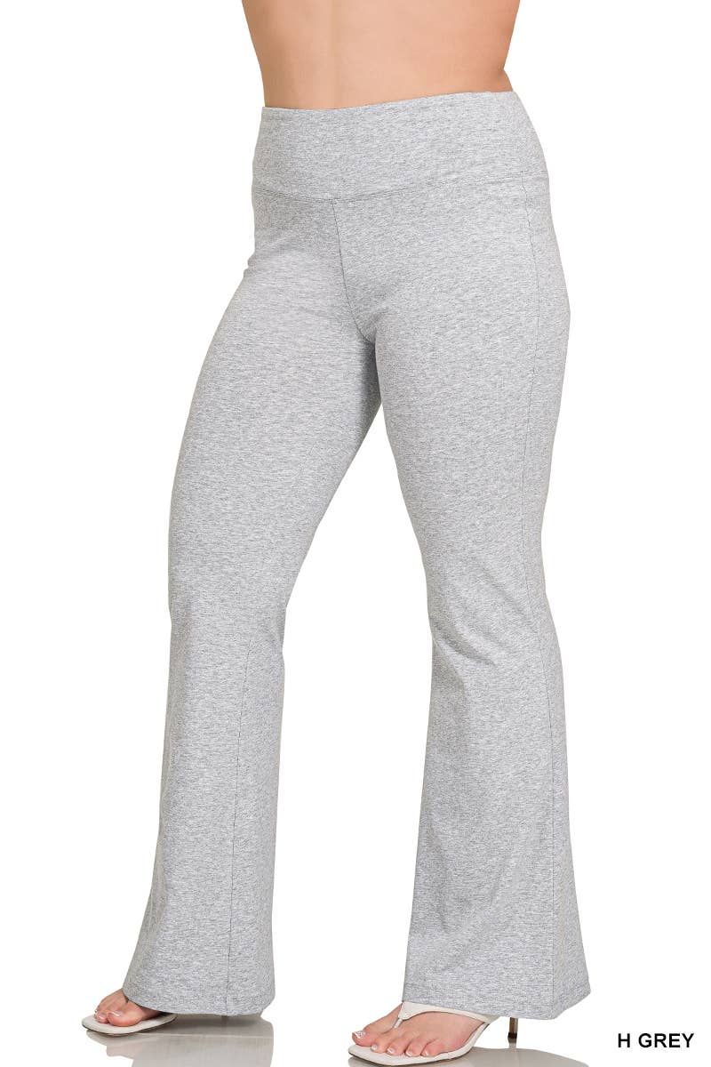 Vanilla Monkey - Plus Wide Waistband Yoga Flare Pants: BLACK / 2-2-2 (1XL-2XL-3XL) Vanilla Monkey