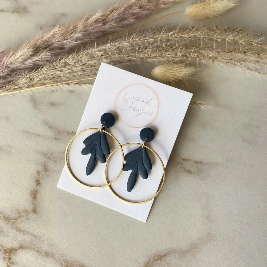 The Rhea Hoop Clay Earrings