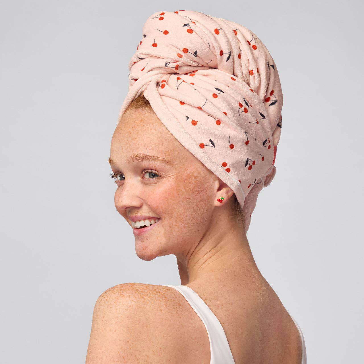 KITSCH - XL Hair Towel Wrap - Cherry Print KITSCH