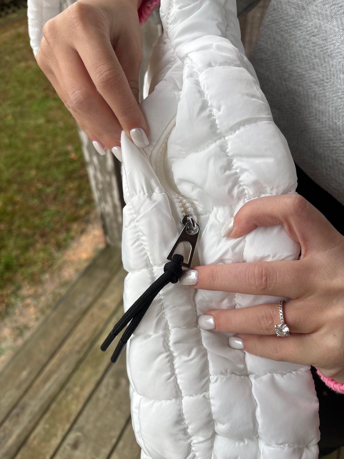 Girlie Girl Puffer Quilted Handbag White