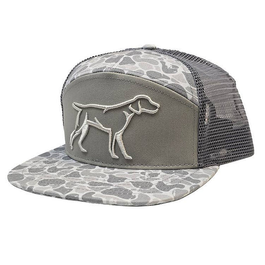 Buck Wild Branding - Grey Backwoods Camo 7 Panel Hat (RH-191) Buck Wild Branding