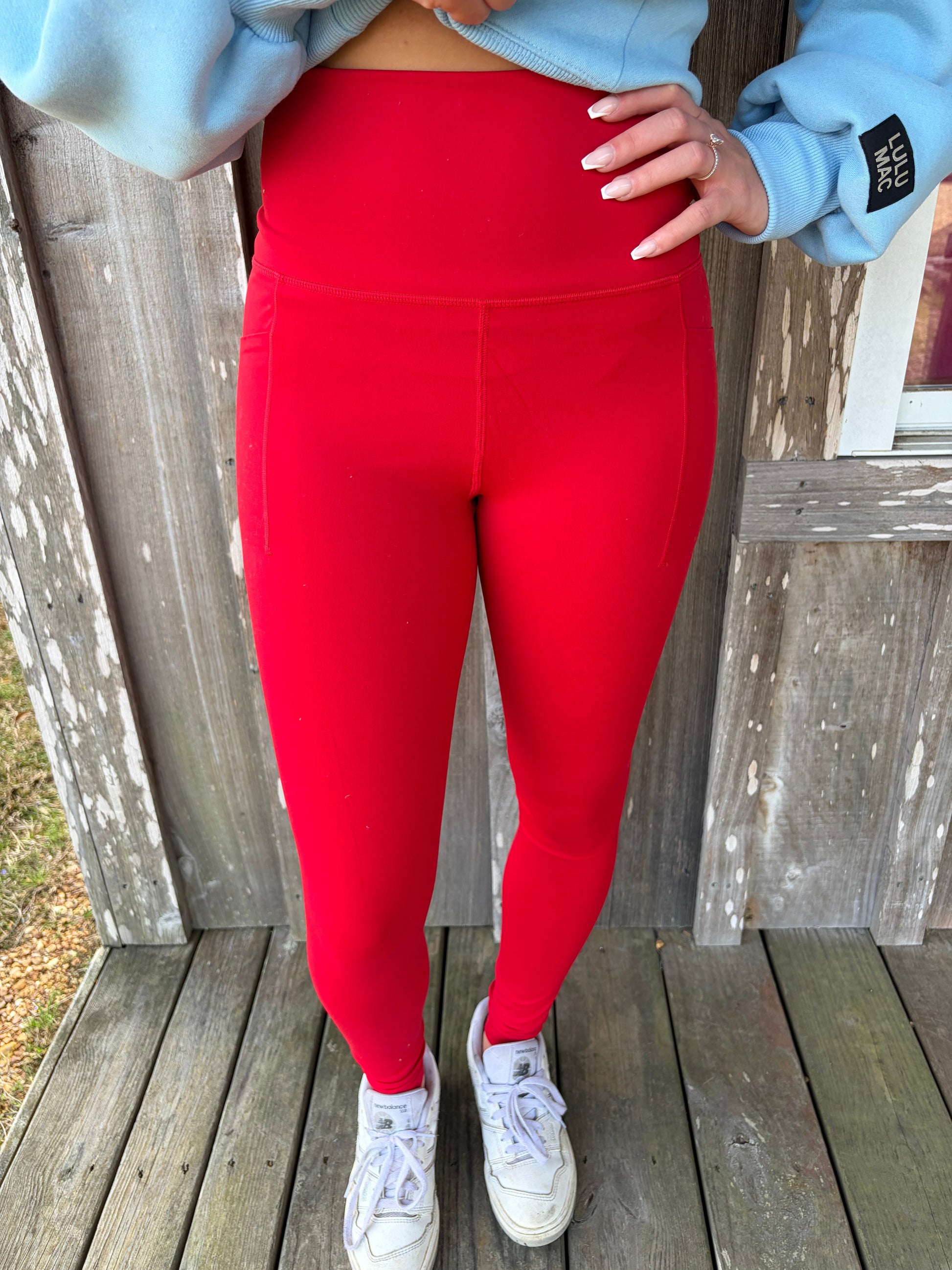 Lulu Mac Red Solid Leggings Girlie Girl Originals