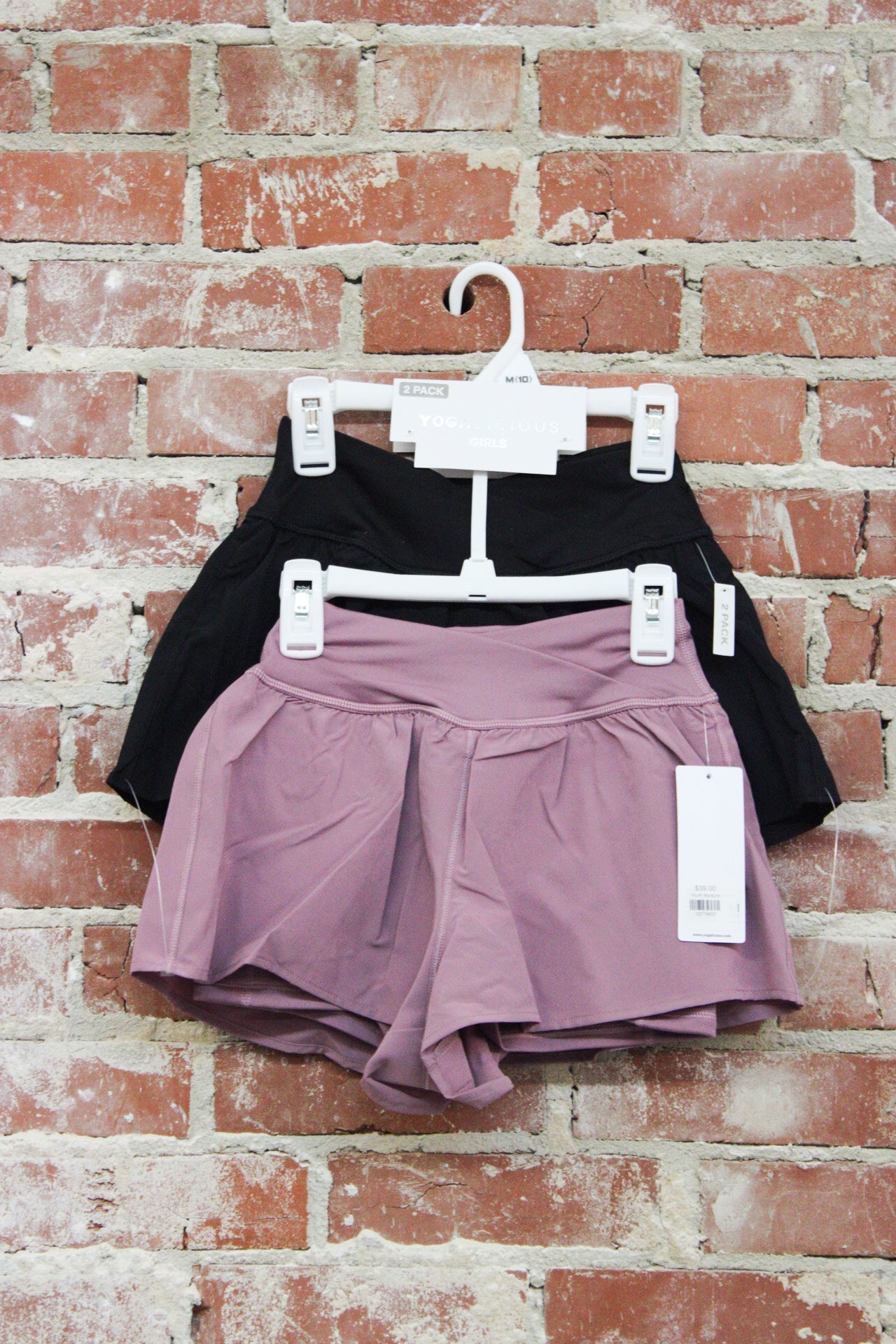 Girls 2 Pack Crossover Hybrid Short w Inner Pant 90 Degree by Reflex & Yogalicious