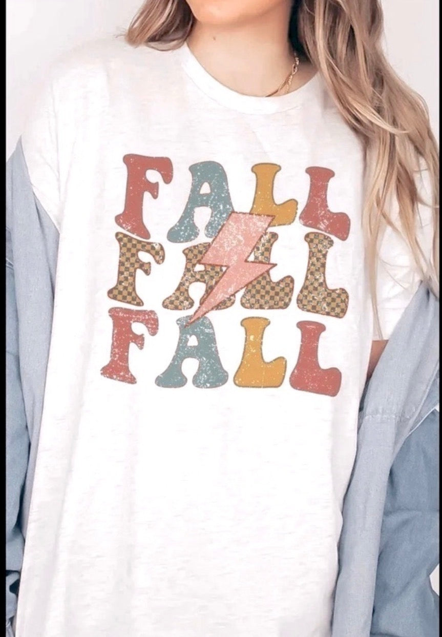 Blume & Co. Plaid Fall Lightning Graphic Tee BLUME + CO