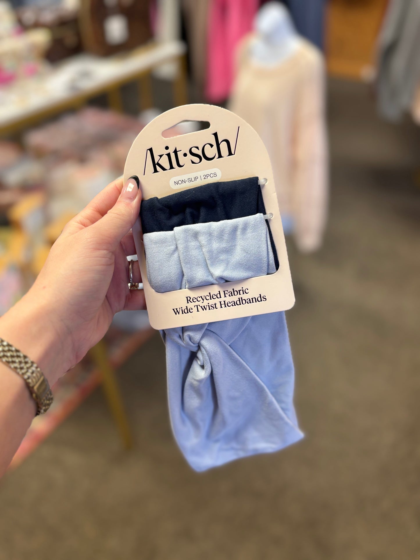 2 Piece Recycled Garden Bouquet Fabric Wide Twist Headbands Set KITSCH