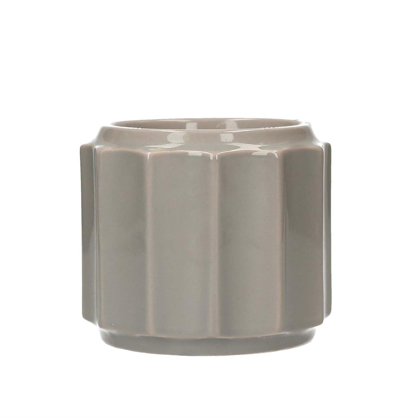 BRIDGEWATER CANDLE GREY BANDED WARMER BRIDGEWATER CANDLE CO.