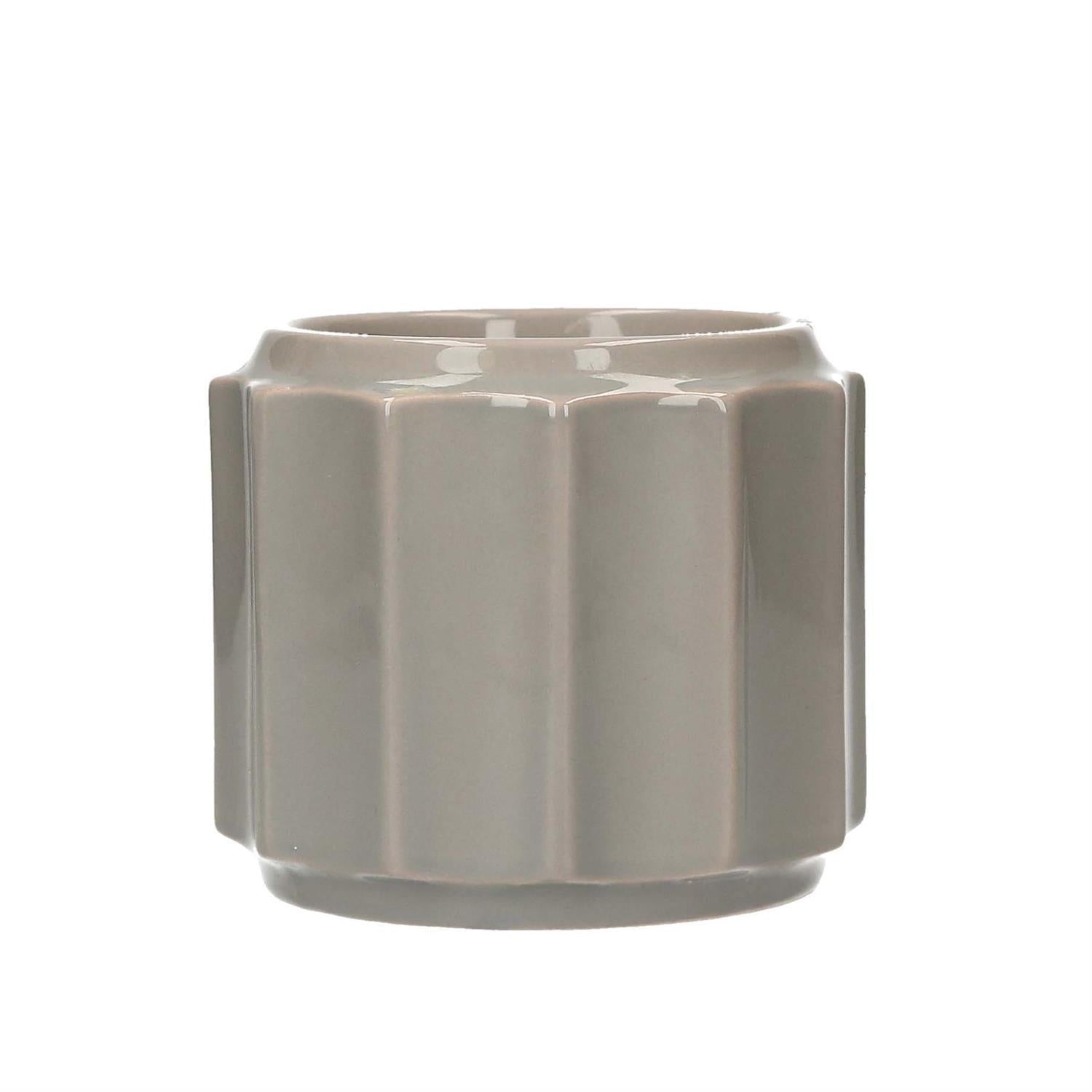 BRIDGEWATER CANDLE GREY BANDED WARMER BRIDGEWATER CANDLE CO.