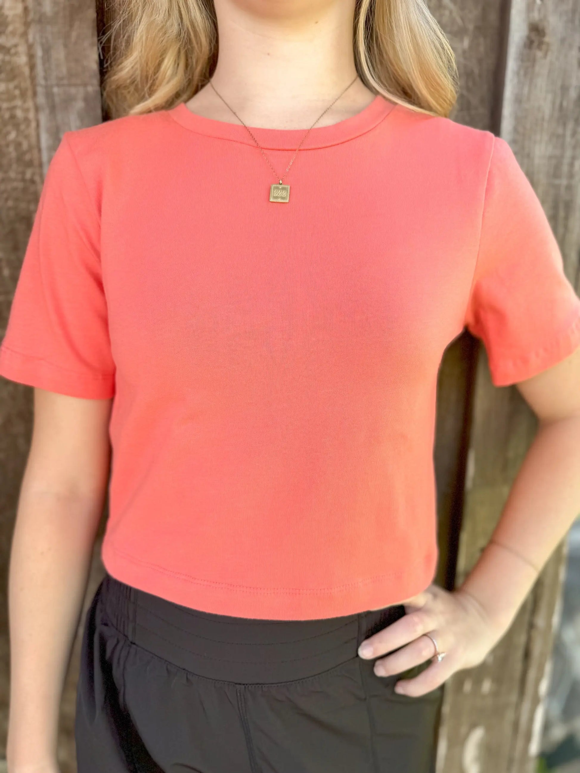 Zenana Cotton Short Sleeve Round Neck Cropped Top zenana