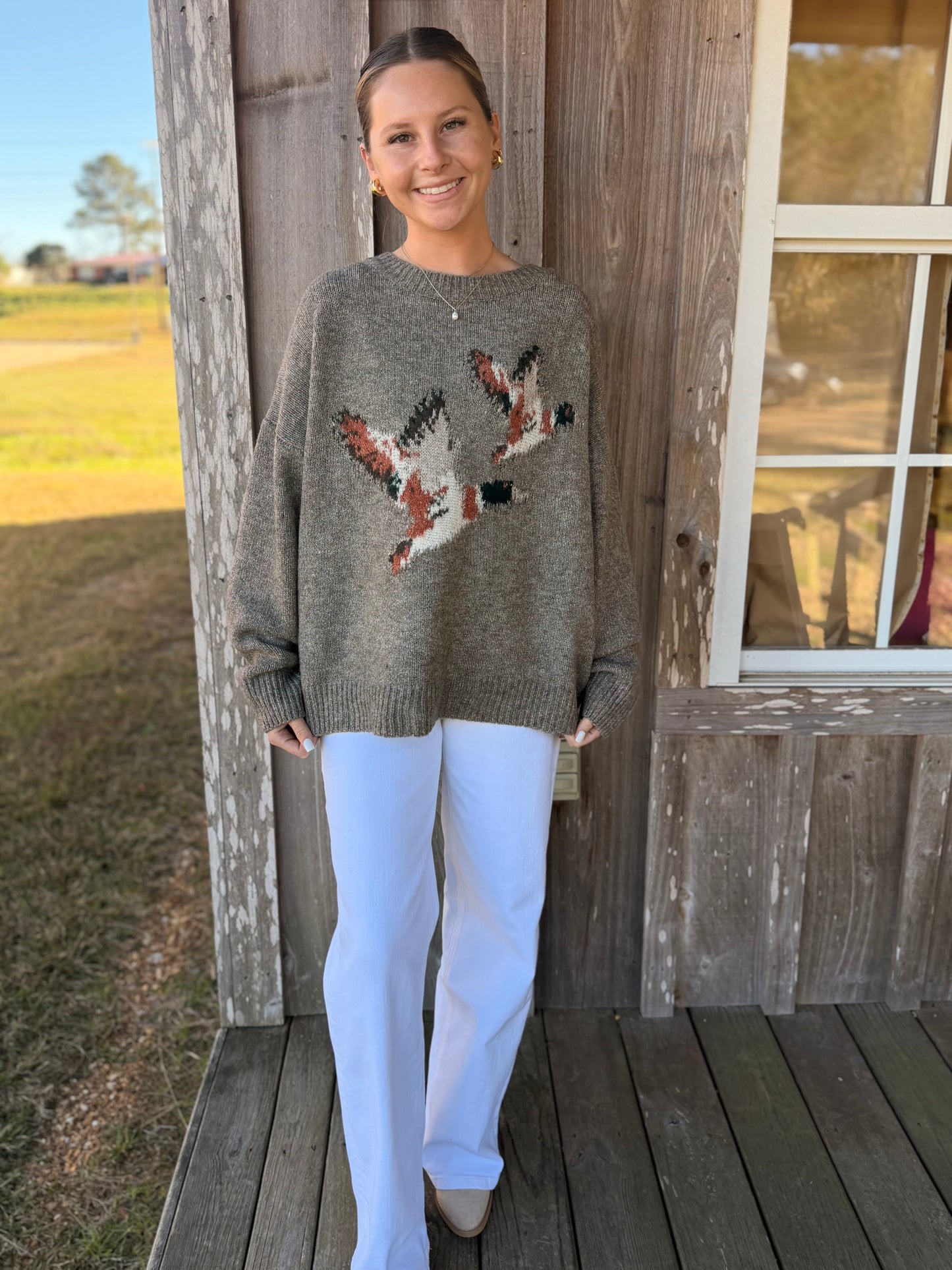 Bailey Rose Cream Flying Duck Knit Sweater