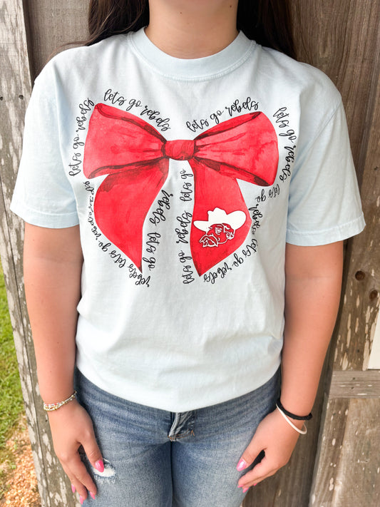 Coquette Ole Miss Rebels Bow Graphic Tee Gia Gifts Boutique