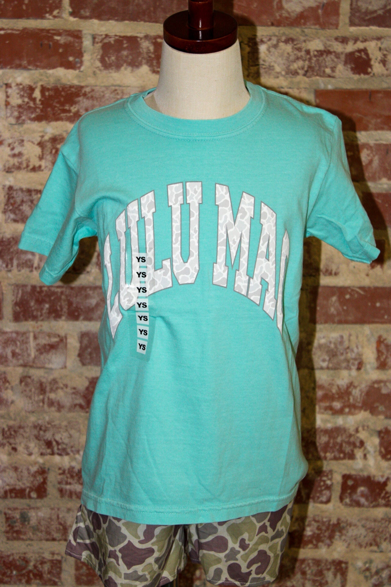 Lulu Mac Camo Chalky Mint Youth Comfort Colors Tee Girlie Girl Originals