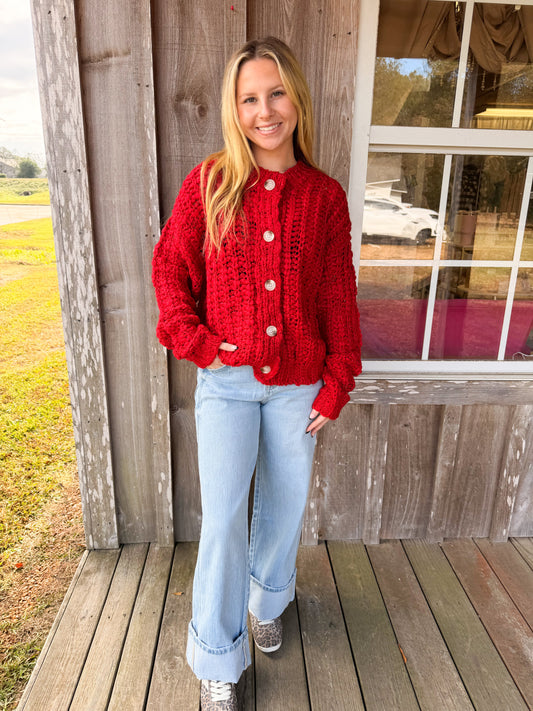 Front Button Down Basic Cardigan Peach Love California