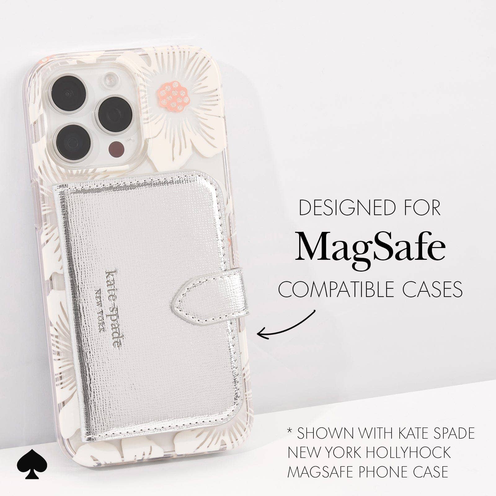 Case-Mate - Kate spade new york Morgan Wallet MagSafe Metallic Silver: Metallic Silver Case-Mate