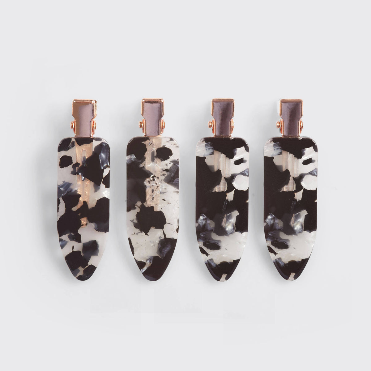 KITSCH - Eco-Friendly Creaseless Clips 4pc Set - Black Terrazzo KITSCH