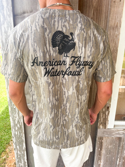 American Flyway Waterfowl  Outdoors Turkey Mossy Oak Tee American Flyway Waterfowl