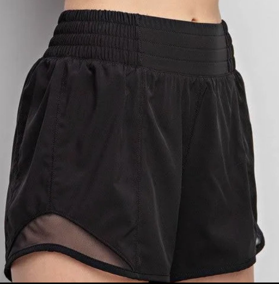 Stretch Woven Exercise Shorts With Side Mesh Details 3in Rae Mode