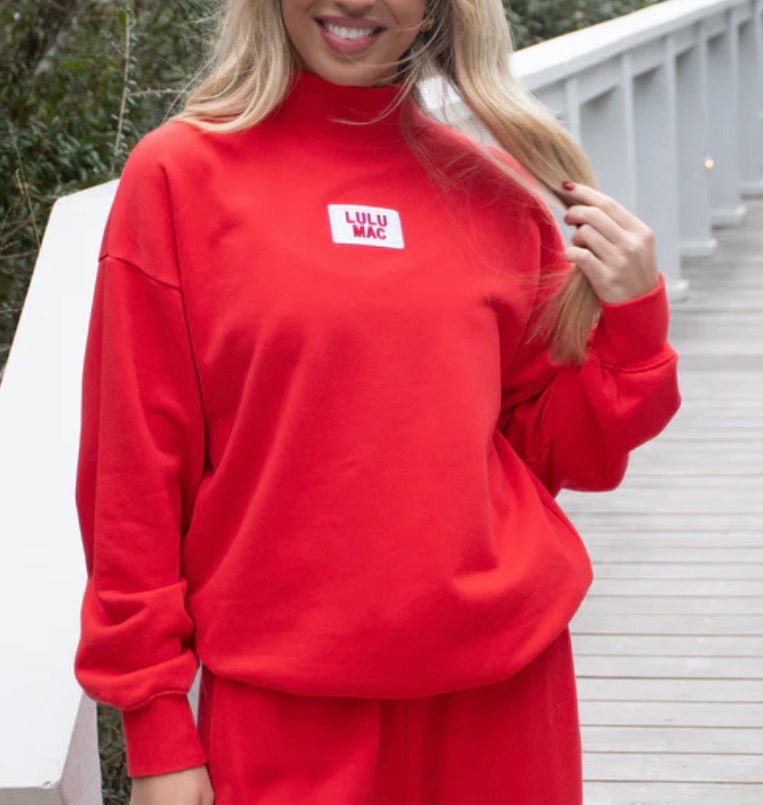 Lulu Mac Red Long Sleeve Terry Cloth Top Girlie Girl Originals