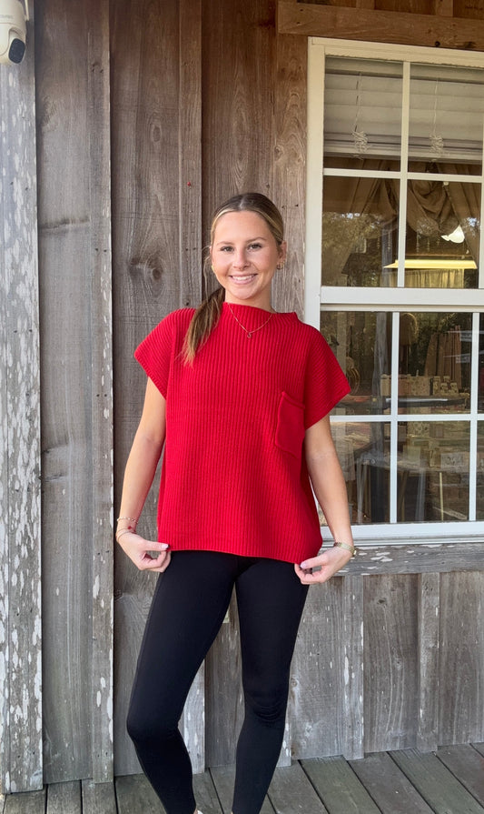 ZENANA Ruby Mock Neck Short Sleeve Sweater zenana