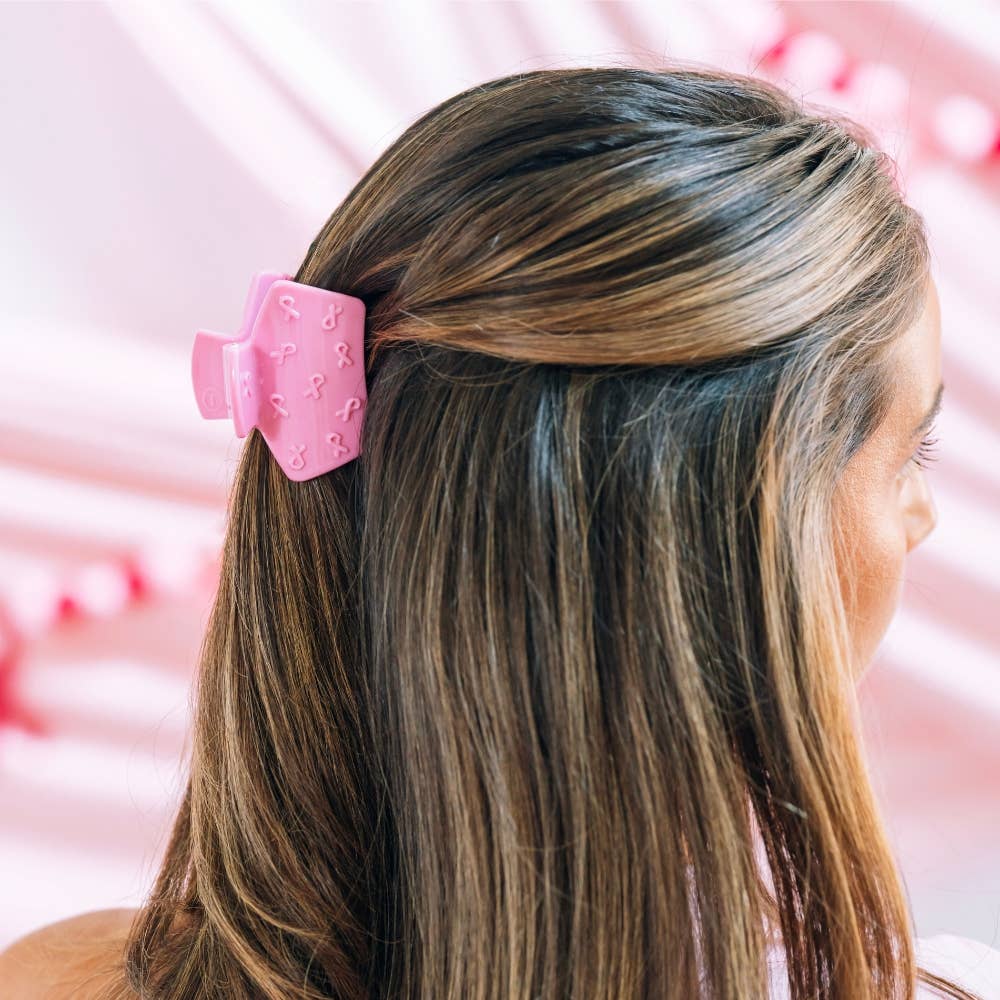 TELETIES - Classic | Pink Ribbon | Petite | Claw Clip TELETIES