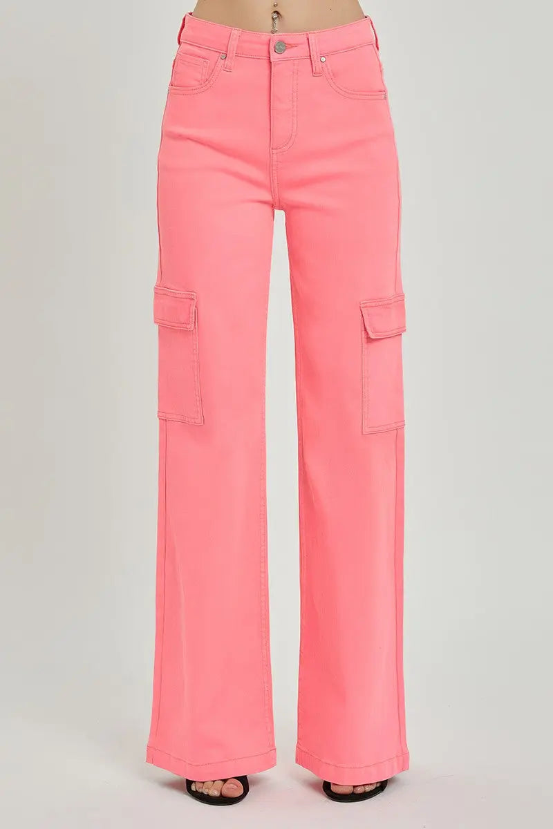 HIGH RISE CARGO WIDE PANTS RISEN JEANS