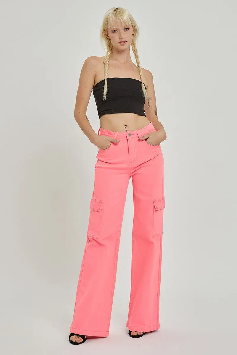 HIGH RISE CARGO WIDE PANTS RISEN JEANS