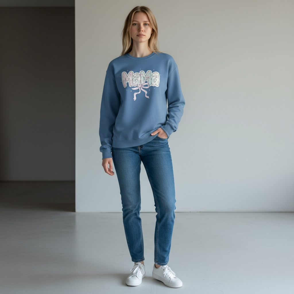 Patterned Mama Coquette Sweatshirt SOUTHERN SUNDROP BOUTIQUE