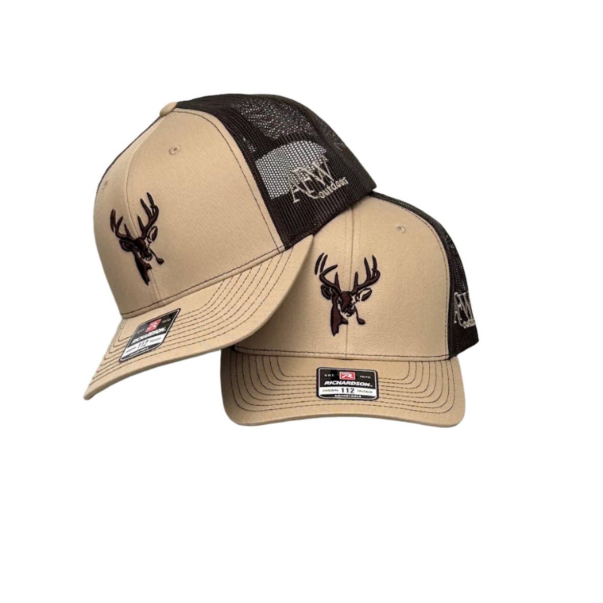 American Flyway Waterfowl - 112 Khaki / Coffee Buck Logo Trucker American Flyway Waterfowl