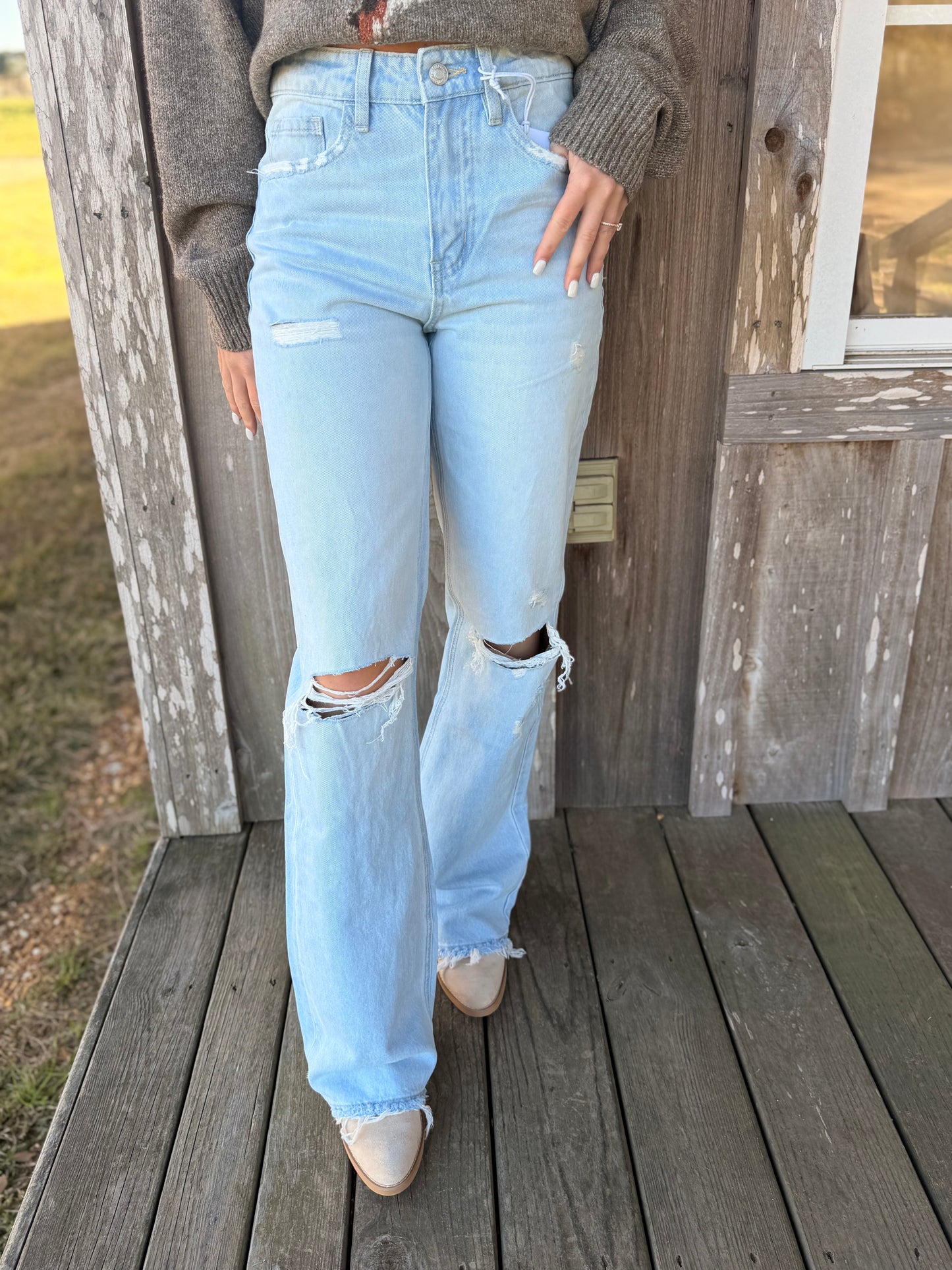 VERVET by FLYING MONKEY WESTERN PROMISE 90'S VINTAGE SUPER HIGH RISE FLARE JEANS