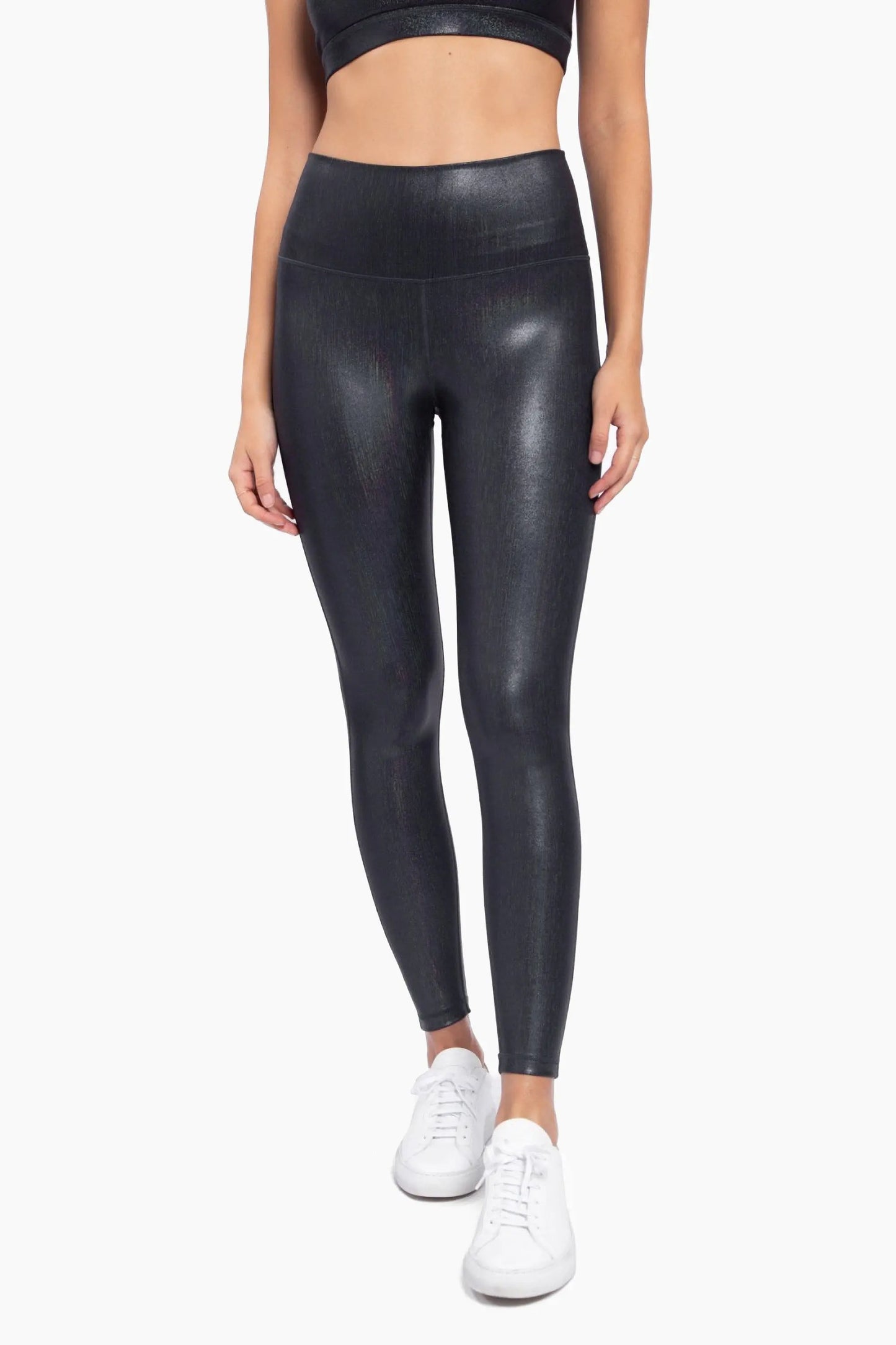 Iridescent Foil High-Waisted Leggings Mono B