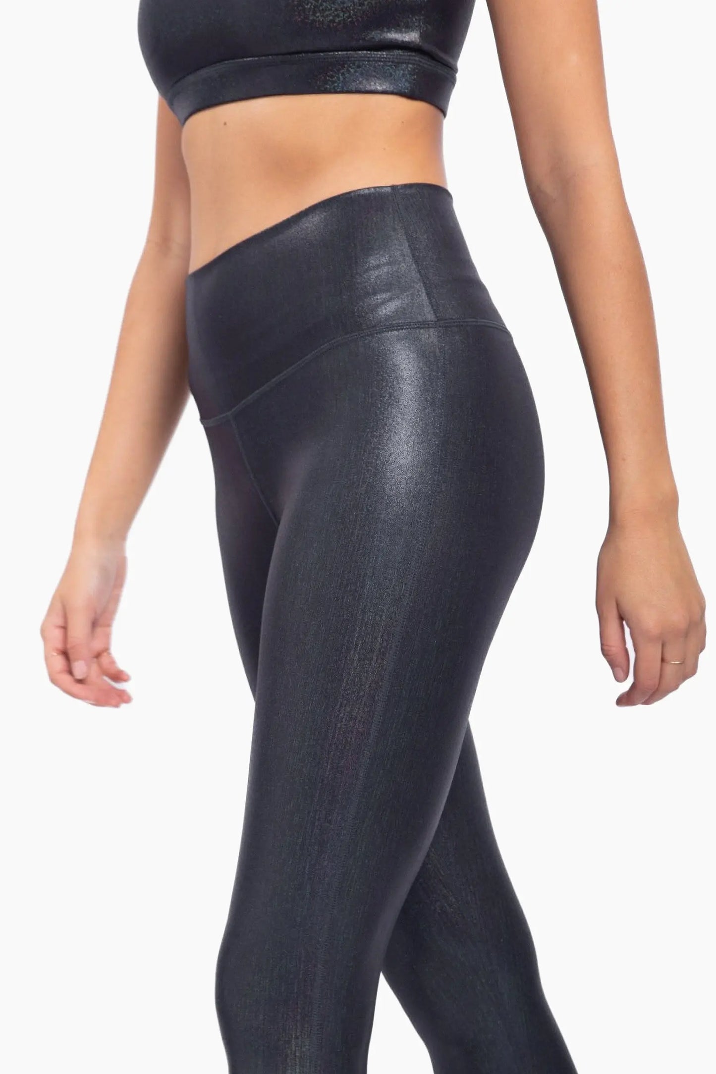 Iridescent Foil High-Waisted Leggings Mono B