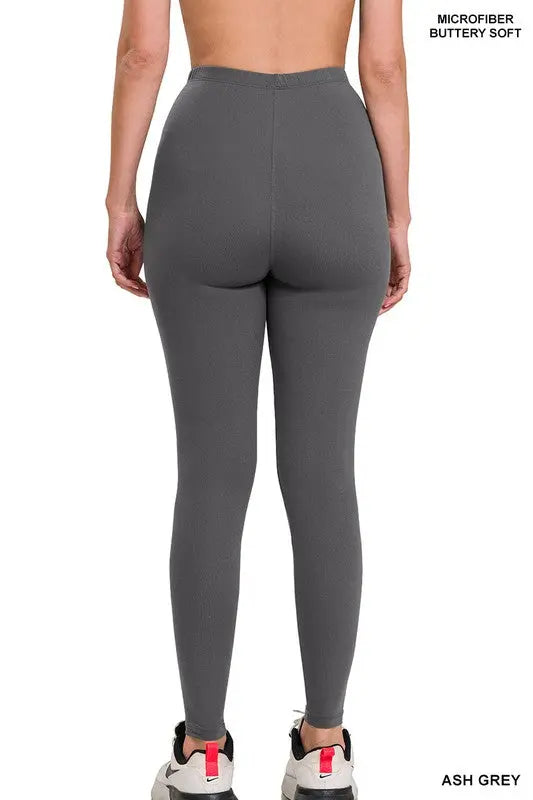 PREMIUM MICROFIBER FULL LENGTH LEGGINGS zenana