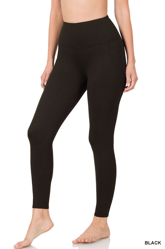 Zenana Black Brushed Microfiber Full Length Leggings SOUTHERN SUNDROP BOUTIQUE