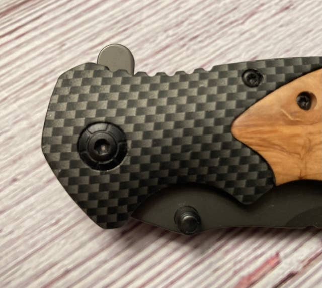 Quail Tail Laser Art - Farm Tractor on FLAG Knife Quail Tail Laser Art