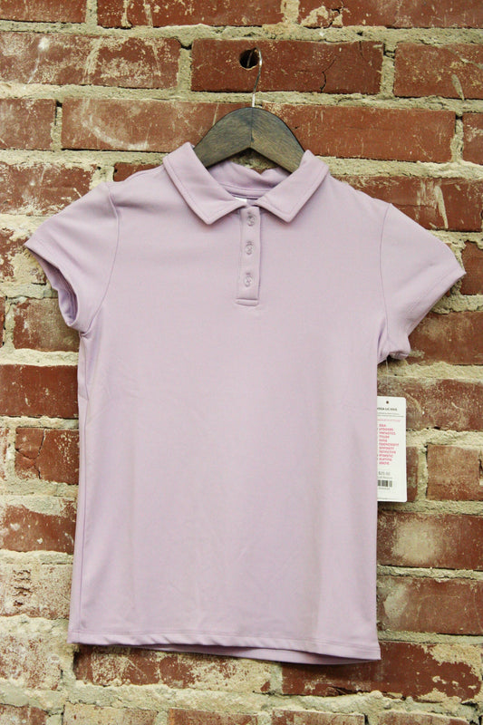 Yogalicious Pastel Lilac Tween Girls Lux Short sleeve Polo Top 90 Degree by Reflex & Yogalicious