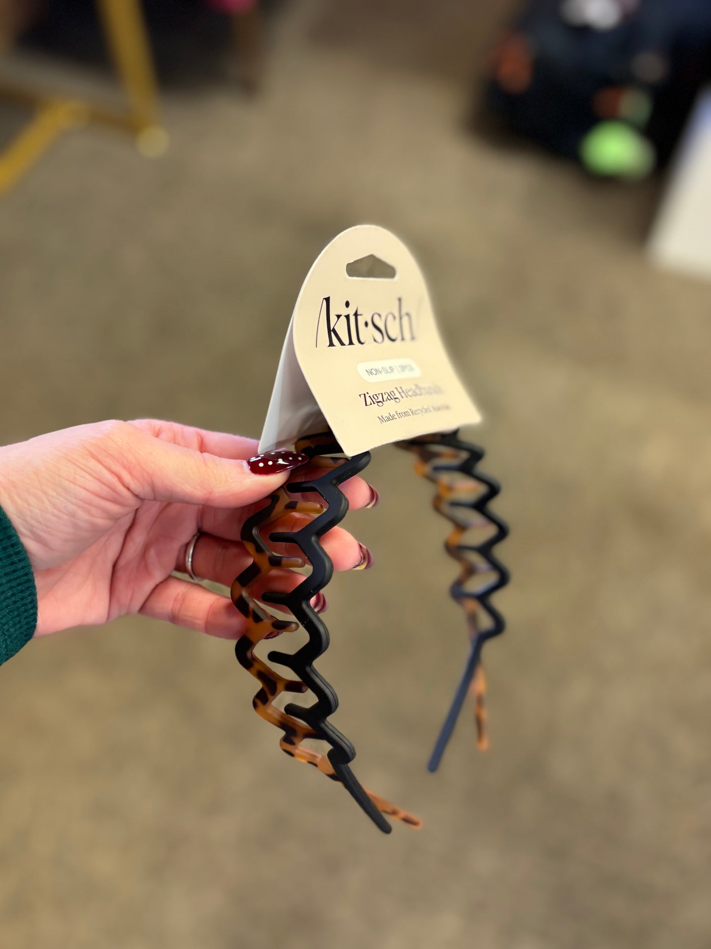 2 Piece Zig Zag Headband Set Black & Tort KITSCH