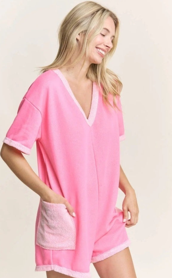 Warm Colored Cozy Loop Terry Romper J Her Inc