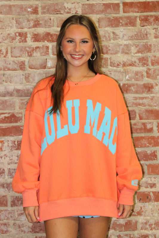 Lulu Mac Orange/ Blue Puff Sweatshirt Girlie Girl Originals
