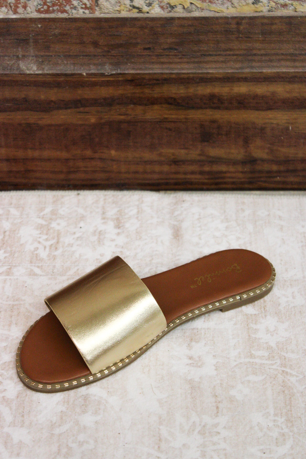 CCOCCI - Gold Slide Sandal CCOCCI