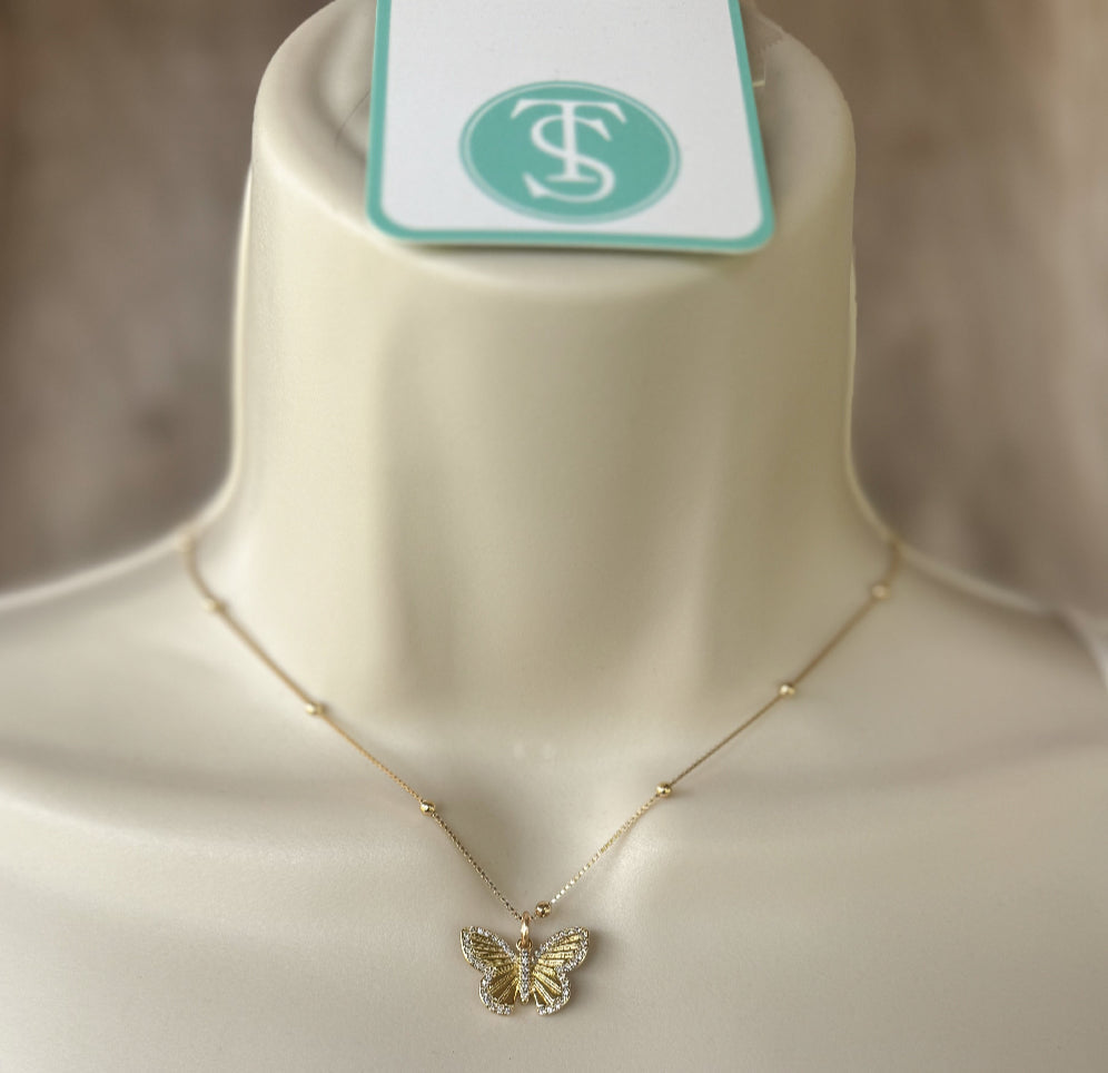 Taylor Shaye Laura Gold Butterfly Necklace Taylor Shaye Designs
