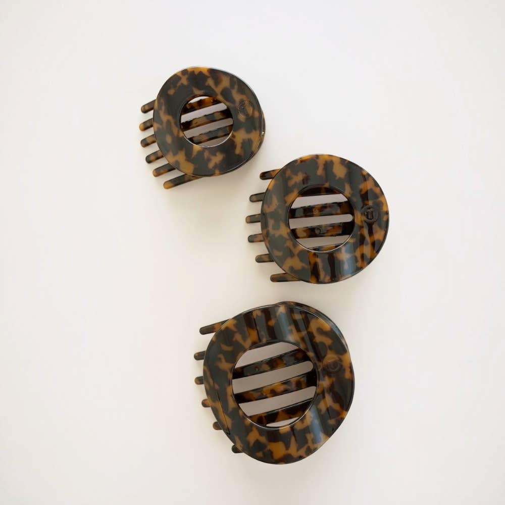 TELETIES - Tortoise | Medium | Flat Circle Hair Clip TELETIES