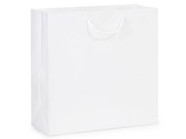 Nashville Wraps - Matte Paper Cord Handle Gift Bags: White Matte / 10 Pack / Medium 13x5x10" Nashville Wraps