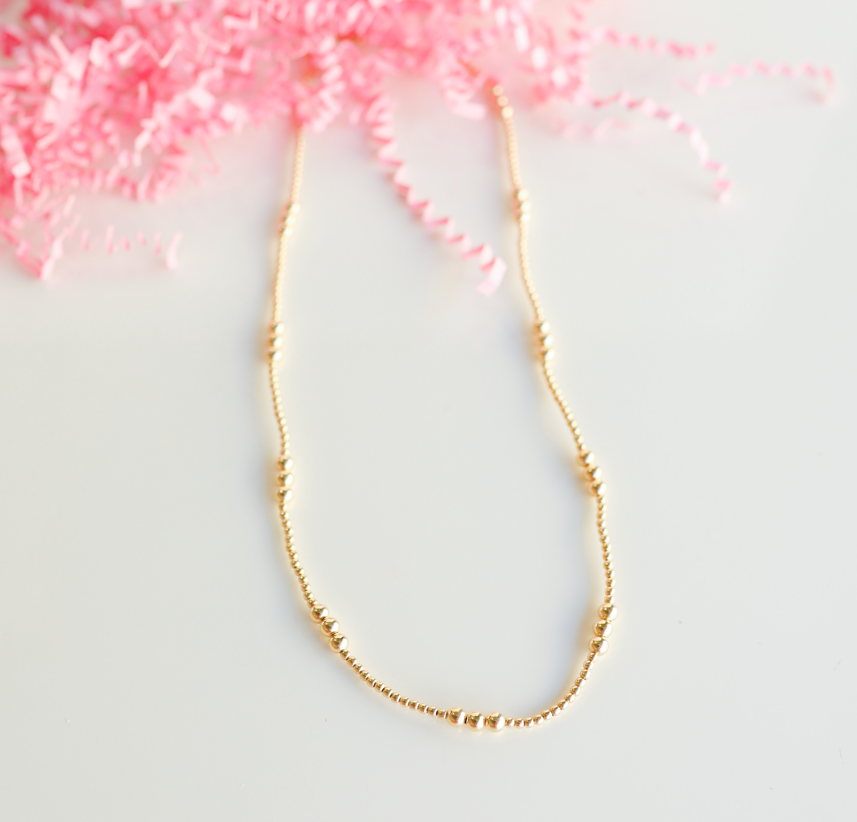 Beaded Blondes - ILY Necklace in Gold: 16 inch / Stretch (No Clasp) Beaded Blondes