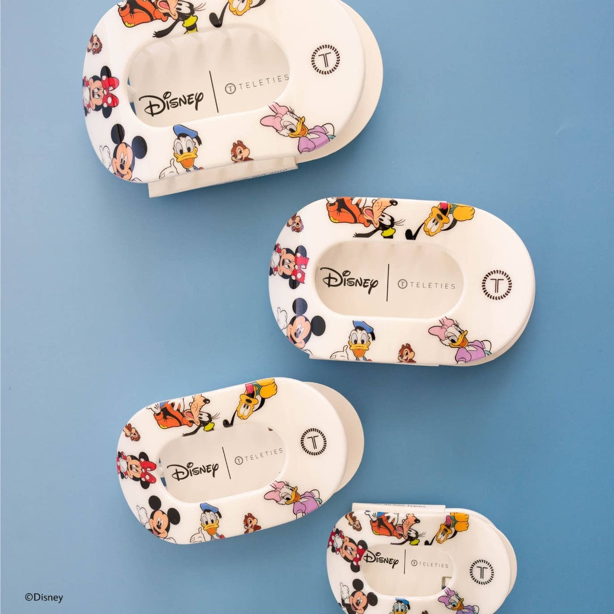 TELETIES - Mickey and Friends | Medium | Flat Round Hair Clip TELETIES