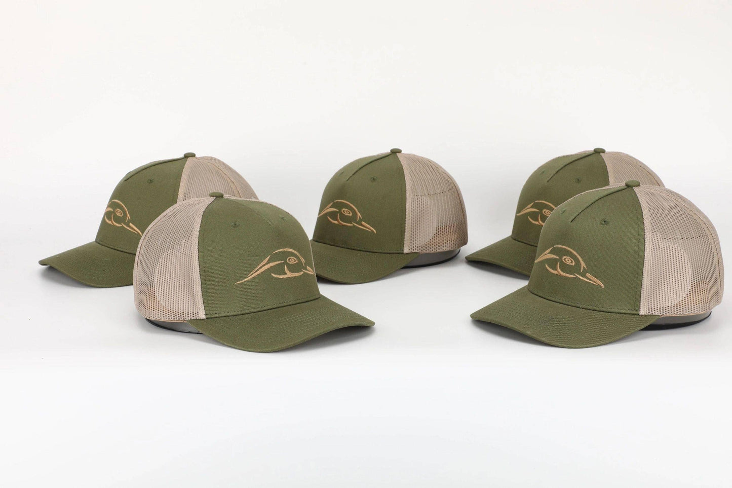 American Flyway Waterfowl - Army Olive - Khaki Mesh Back Five Panel American Flyway Waterfowl
