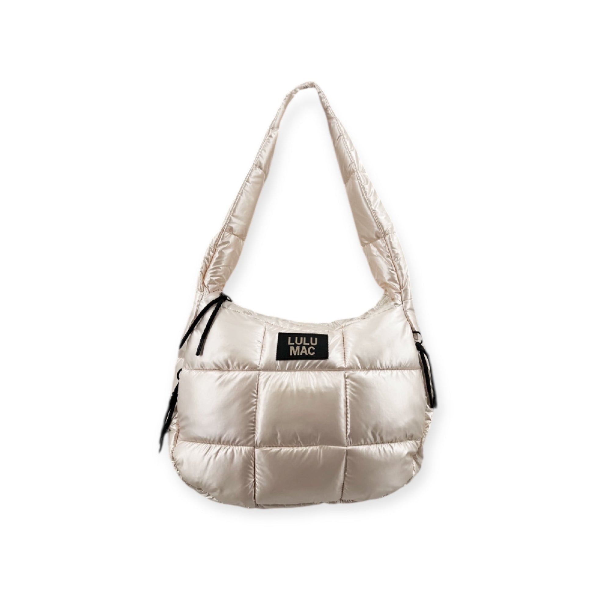LULU MAC METALLIC OFF WHITE PUFFER TOTE BAG Girlie Girl Originals