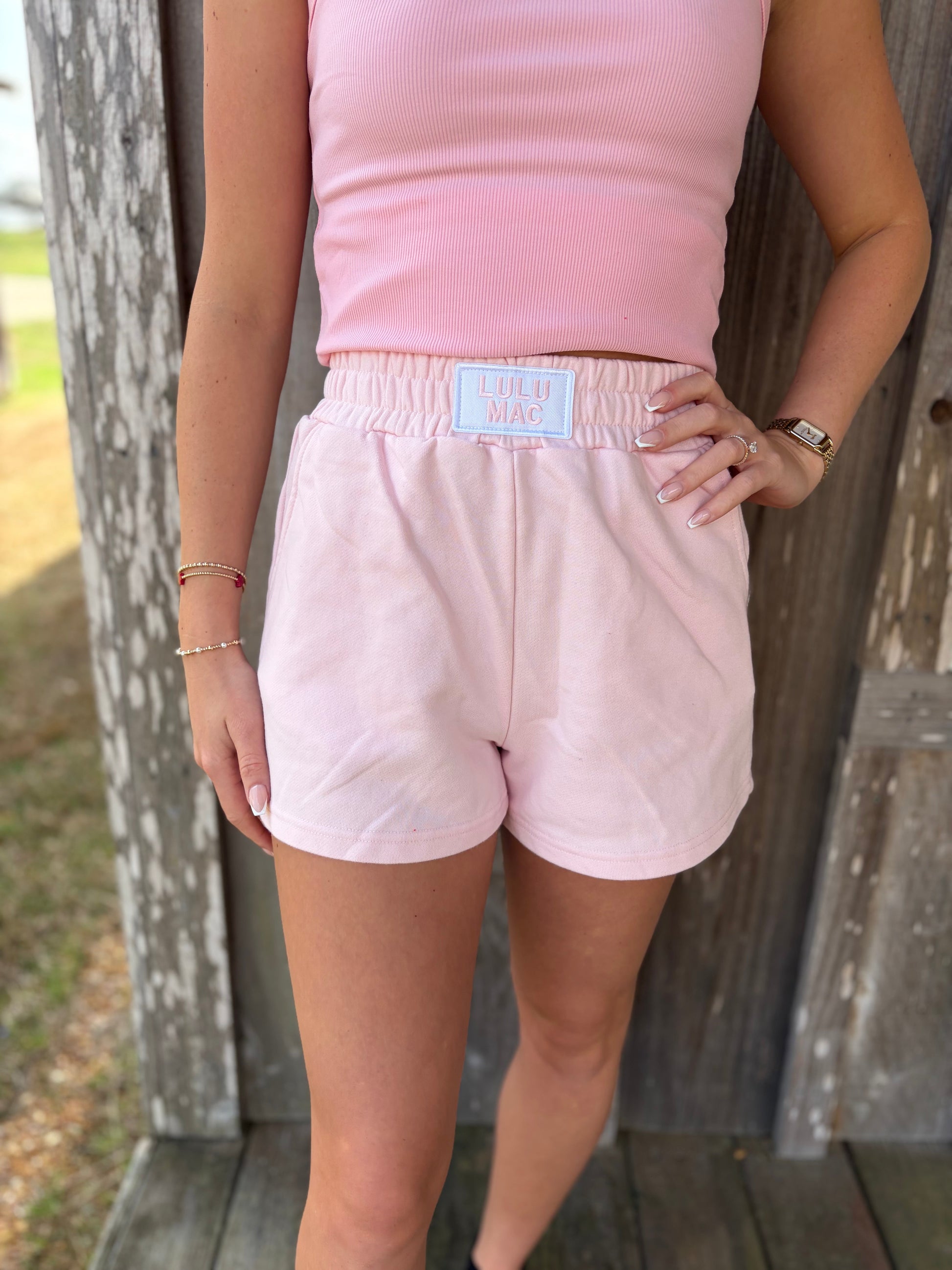 Lulu Mac Light Pink Terry Cloth Shorts Girlie Girl Originals