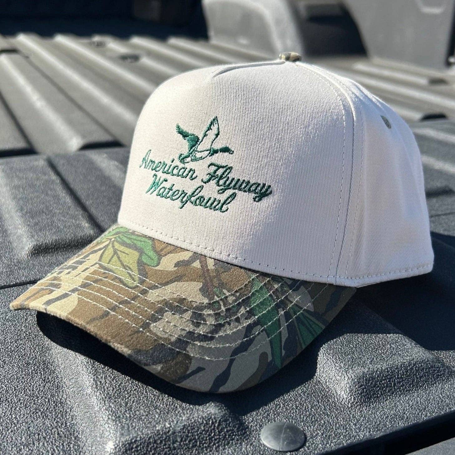 American Flyway Waterfowl - AFW Trucker Mossy Oak Greenleaf Brim American Flyway Waterfowl