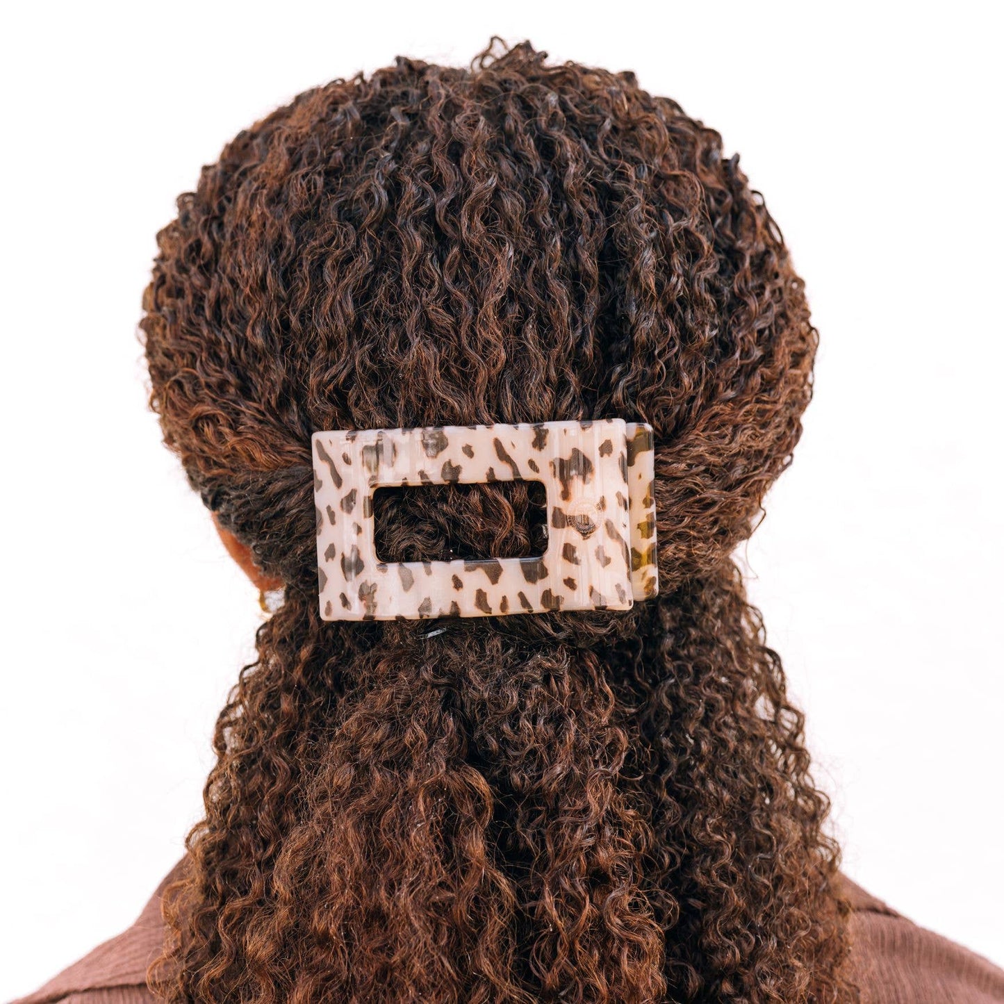 TELETIES - Flat Rectangle Hair Clip | Medium | Blonde Tortoise TELETIES